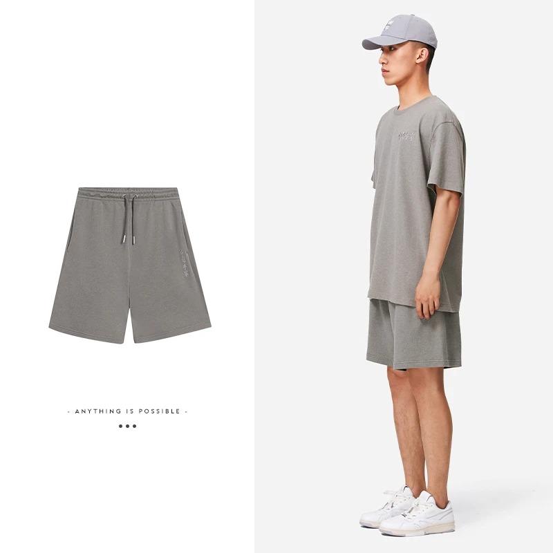 Li Ning Vital Essential Loose Casual Solid Color Embroidered Shorts Men Shorts Pomegranate-Yellow AKSS073-2