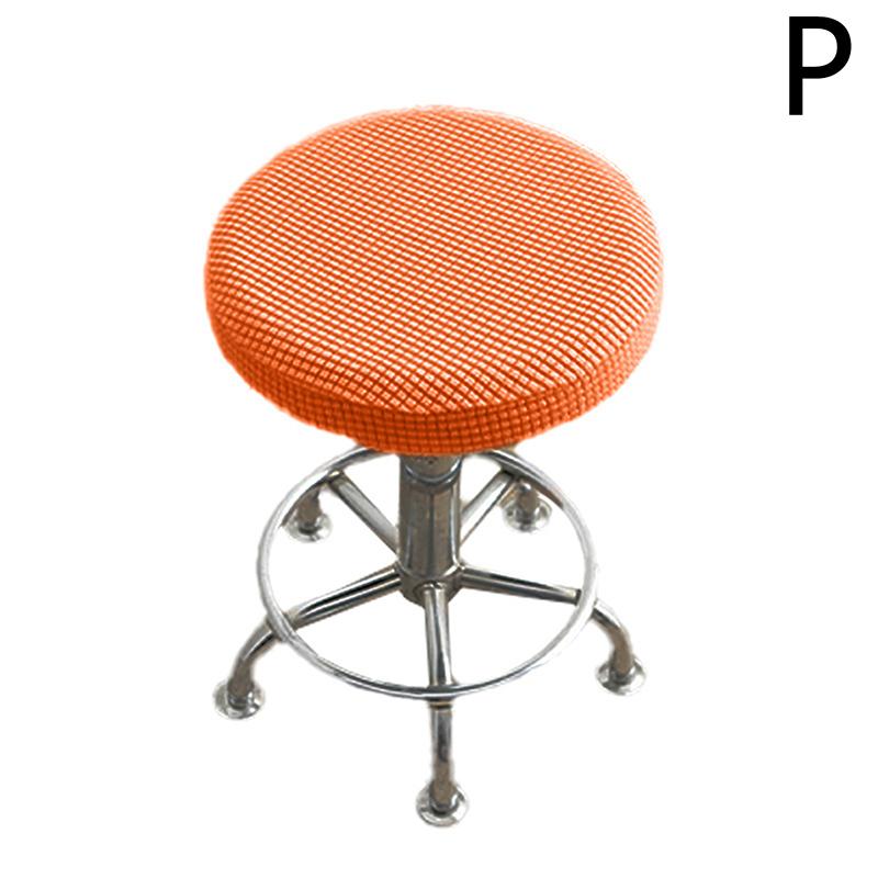 Thickened Solid Color Round Chair Cover Dining Stool Cover Elastic Chair Cushion Cover Washable Removable Seat Cover
