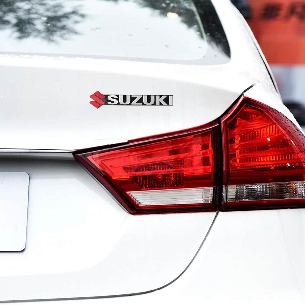Suzuki Logo Car Hood Letter Emblem Rear Tail Trunk Badge Sticker Decal Accessories For Ignis SX4 Alto Alivio Samurai Gsxr Jimny