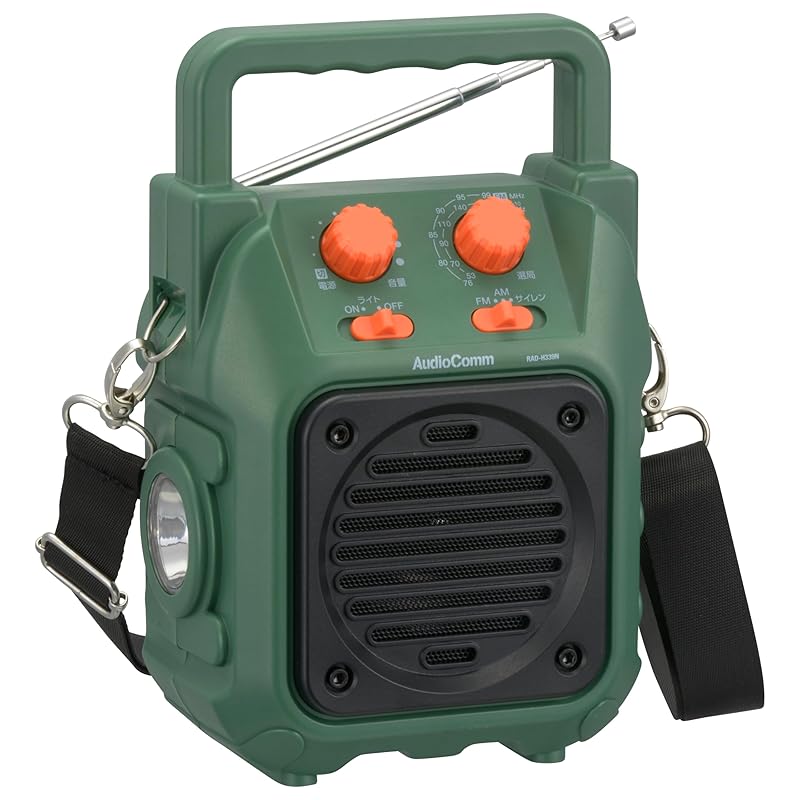 

Ohm Electric AudioComm radio portable radio Yamasaku Radio Bear repellent IP66 waterproof With LED light outdoor Strolling around RAD-H339N 03-5566