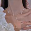 Gypsy~ French Sexy Y-word Fringed Pearl Necklace Short Neck Chain Collarbone Chain Women's Spring and Summer