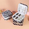 Portable Leopard Print Jewelry Pouch Trendy Leopard Print Jewelry Carriers Soft Storage Case for Business and Leisure