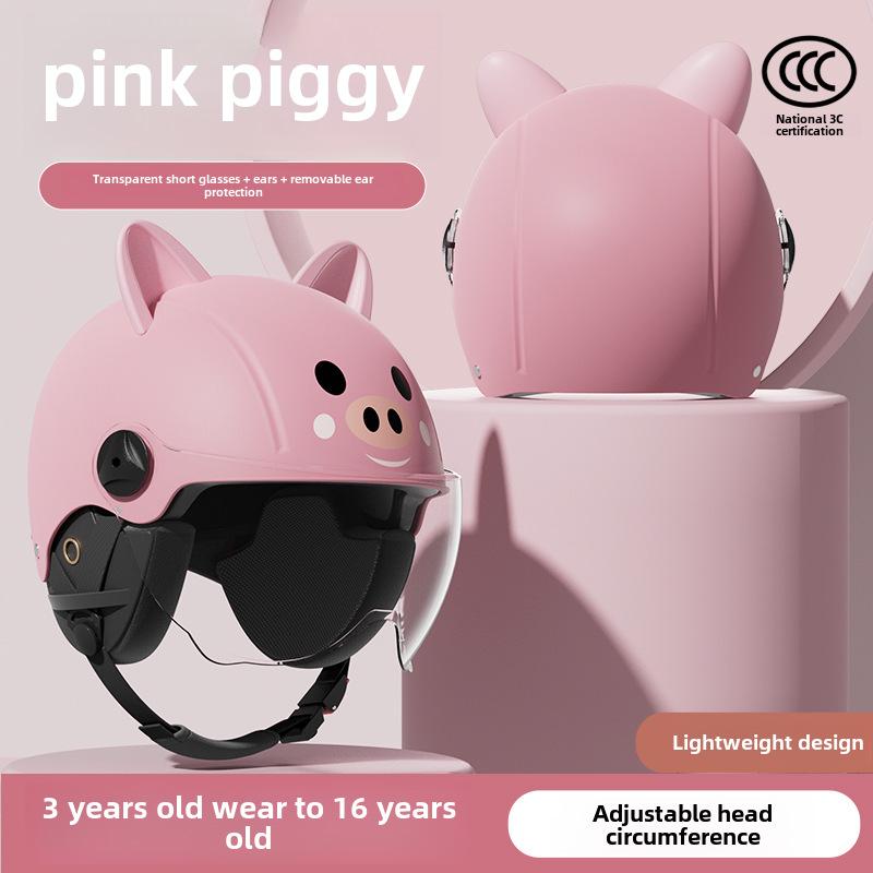 "3C Certified Kids' Winter Motorcycle Safety Helmet - Electric, Warm, Half-Helmet for Boys & Girls"