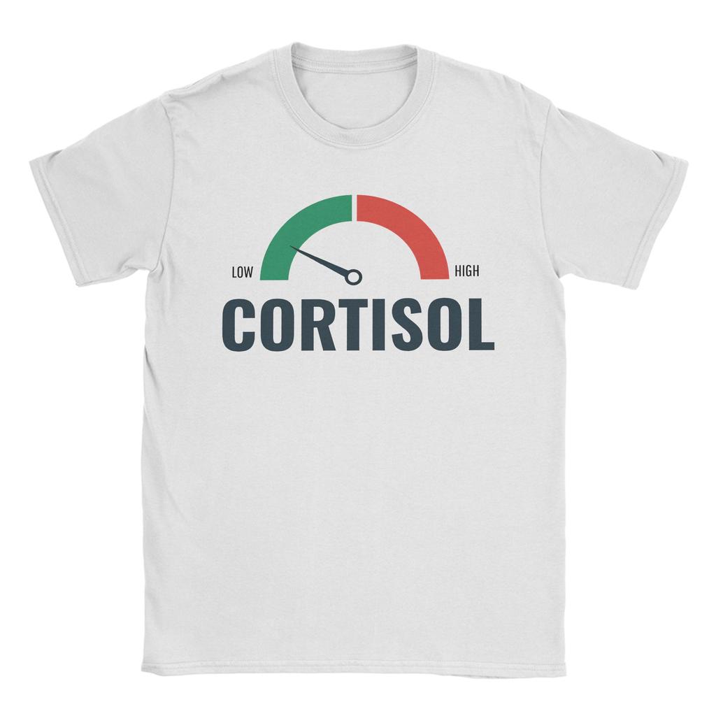 Unisex Unisex T-Shirt Lustiges Meme Niedrige Cortisolwerte Vintage Reine Baumwolle T-Shirts Kurzarm T-Shirts Rundhals Kleidung Party