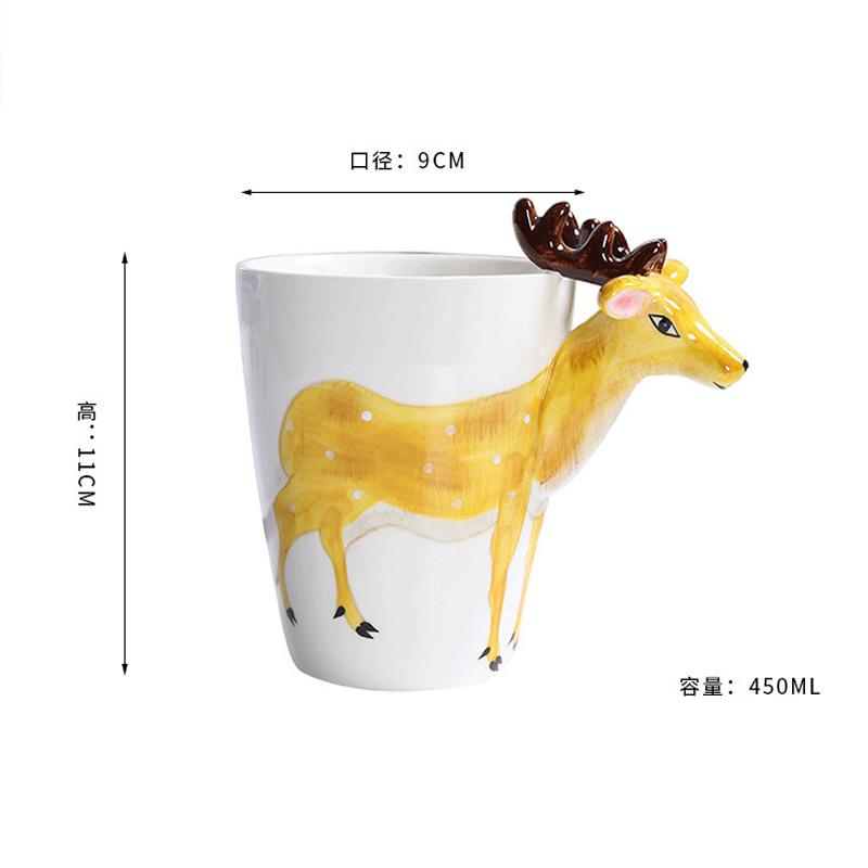 Creative 3D Animal Ceramic Mug Holiday Gift Coffee Mug Cartoon Animal Souvenir Mug Living Room Coffee Table Decorative Ornaments