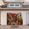 2D Mexican Fiesta Backdrop, Cinco De Mayo Cactus Guitar Photography Background