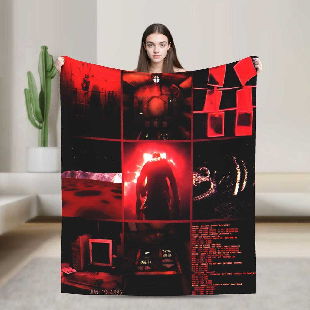 Horror Game Iron Lung Blankets Super Soft Novelty Plush Throw Blanket For Kids Bedroom Flannel Bedspread Bed Cover