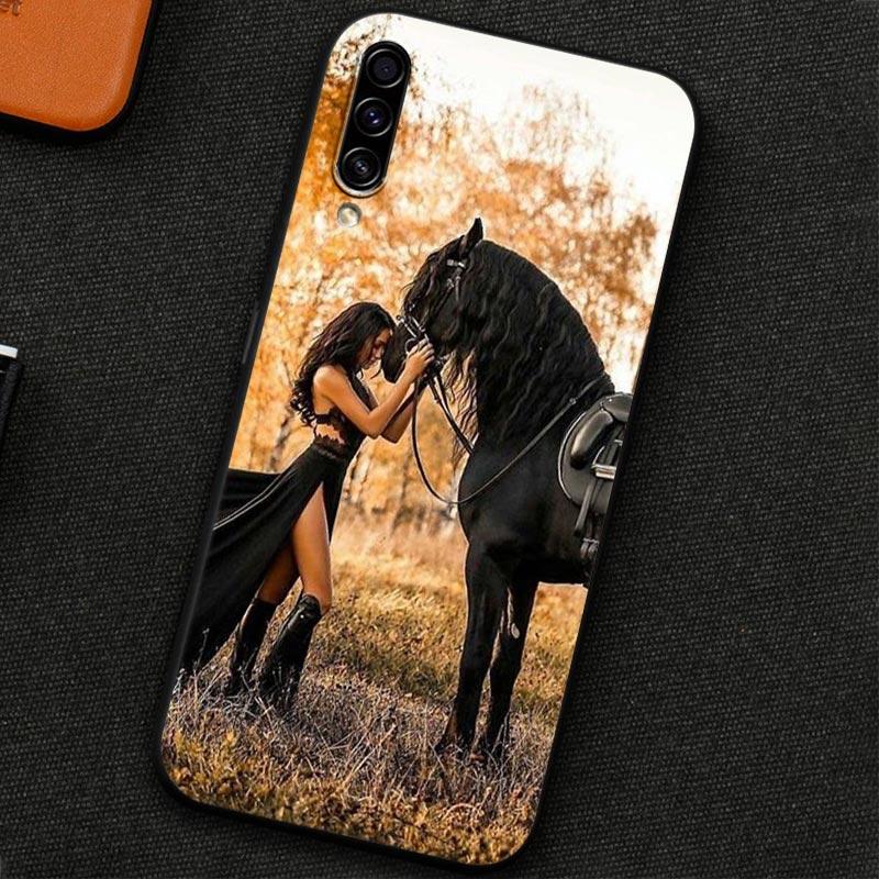 Custodia per Telefono Per Samsung Galaxy A30 A30S A50 S A20E A20 A40 A70 A10E Note 9 10 20 Ultra Cover Posteriore in Silicone Cavallo al Galoppo Animale