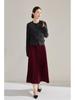 Spring Grey High-Waisted Slimming Pleated Midi Skirt - Versatile Commuting Outfit
