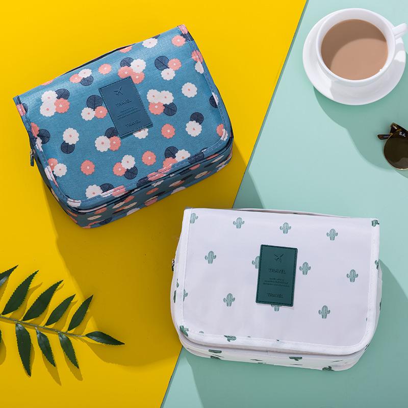 Large Capacity Portable Makeup Bag with Hanging Hook