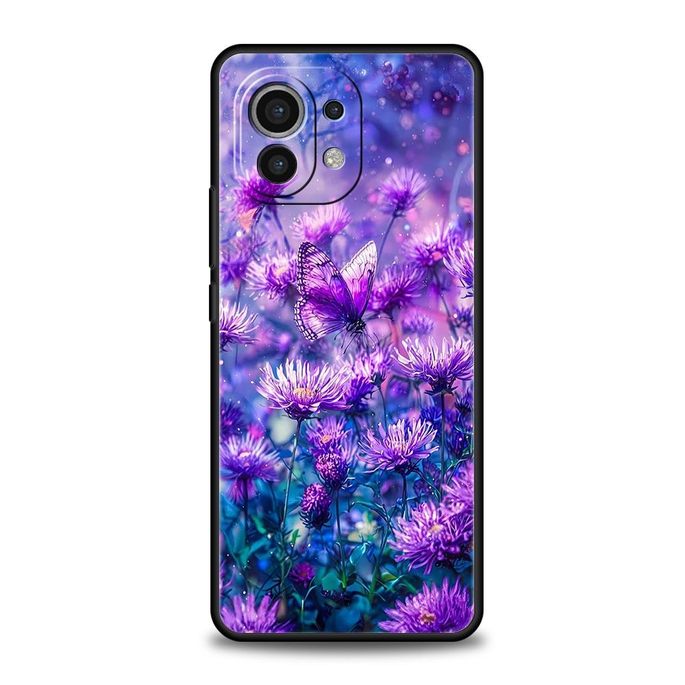 Art Purple Butterfly Phone Case Cover for Xiaomi Mi 17 Pro Max 15 14 13 12 11 Ultra 15T 14T 13T 12T 11T Pro Lite Soft TPU Shell