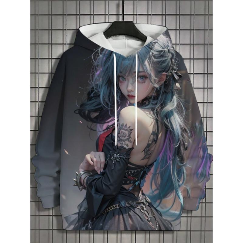 Autumn and Winter Men's Sports Hoodies Unisex 3D Printing HD Anime Girl Printing Hoodies Harajuku Fashion Pullovers
