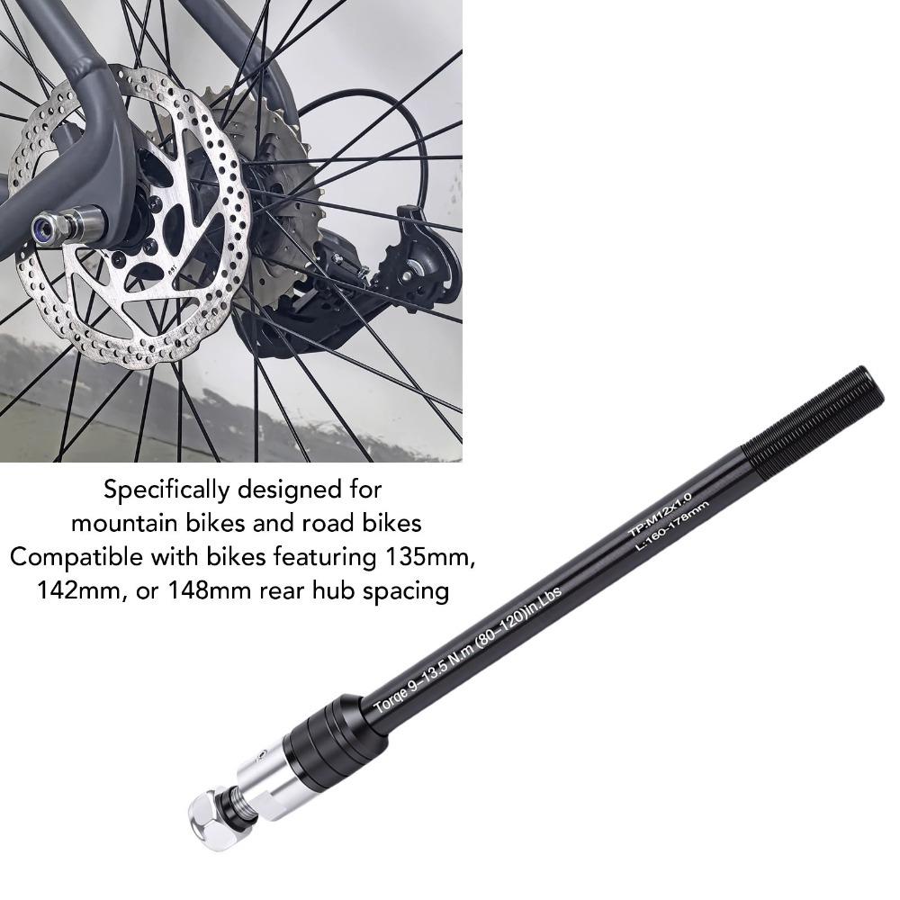 Adjustable Thru Axle Aluminum Alloy, Stainless Steel Bike Thru Axle Adapter Rear Axle Replacement