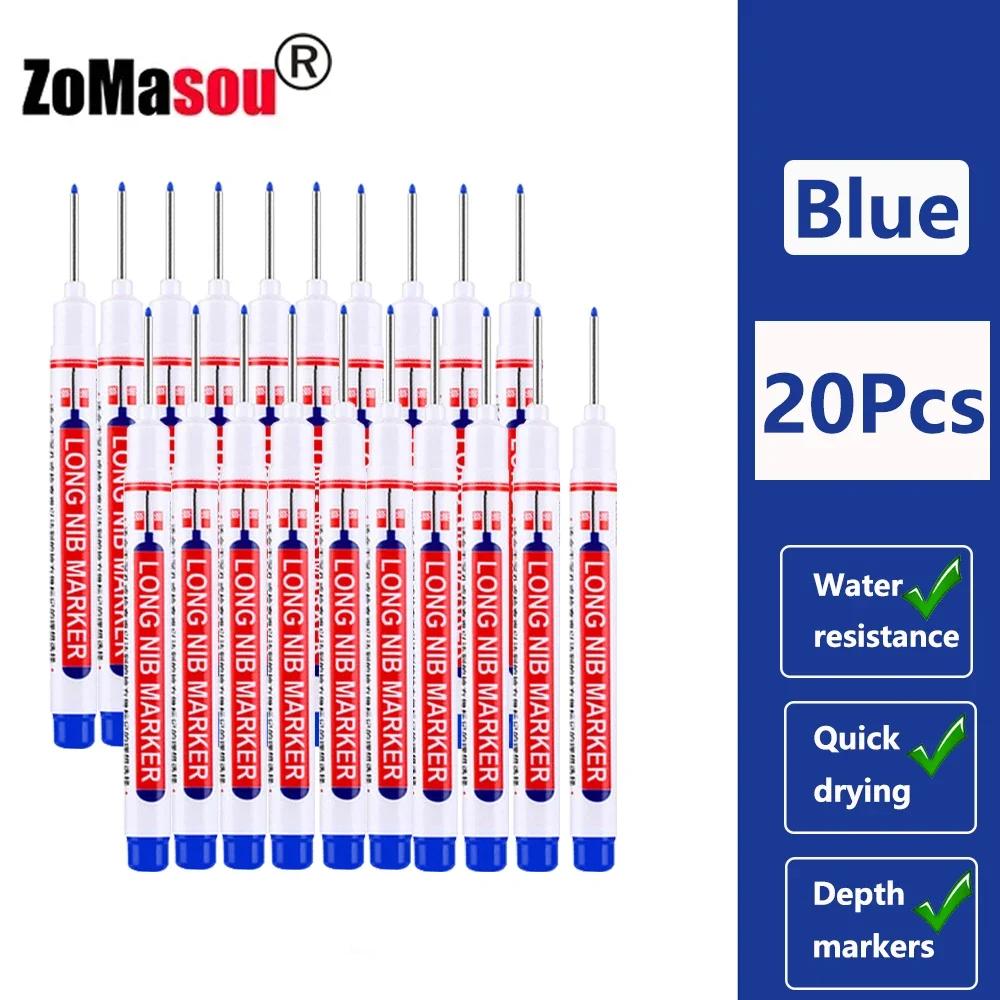 1/8/40/80Pcs Long Head Markers Pen Multi-purpose for Woodworking Tile Decoration Deep Hole Marker Pens Red/Black/Blue/Green Ink