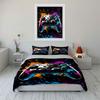 Vibrant Game Controller with Color Splashes Print Bedding Set 1 Duvet Cover 2 Pillowcases for Adult and Children Luxury Gift