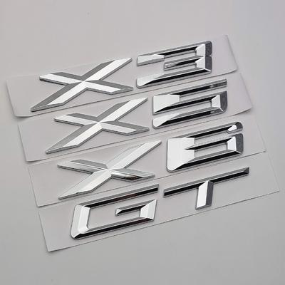 3D ABS chrómové logo X3 X5 X6 GT emblém Odznak na kufri auta pre X5 E70 E53 F15 G05 X3 X5 X6 GT Stikcer Príslušenstvo
