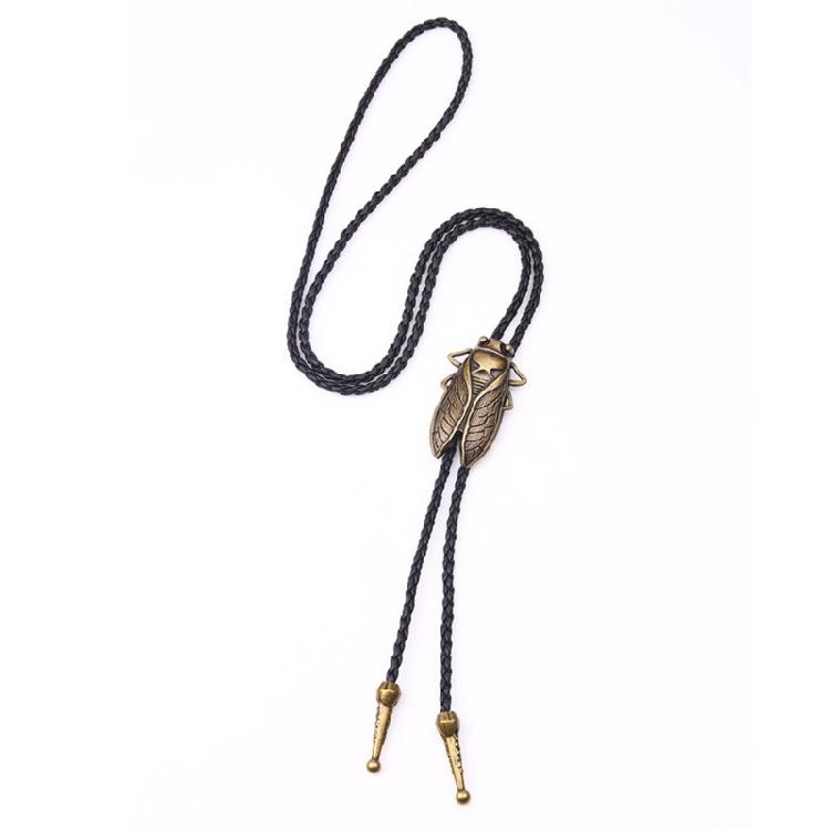 Bolo Tie for Men Western Cowboy Style Necktie with Carved Cicada Buckle Decors
