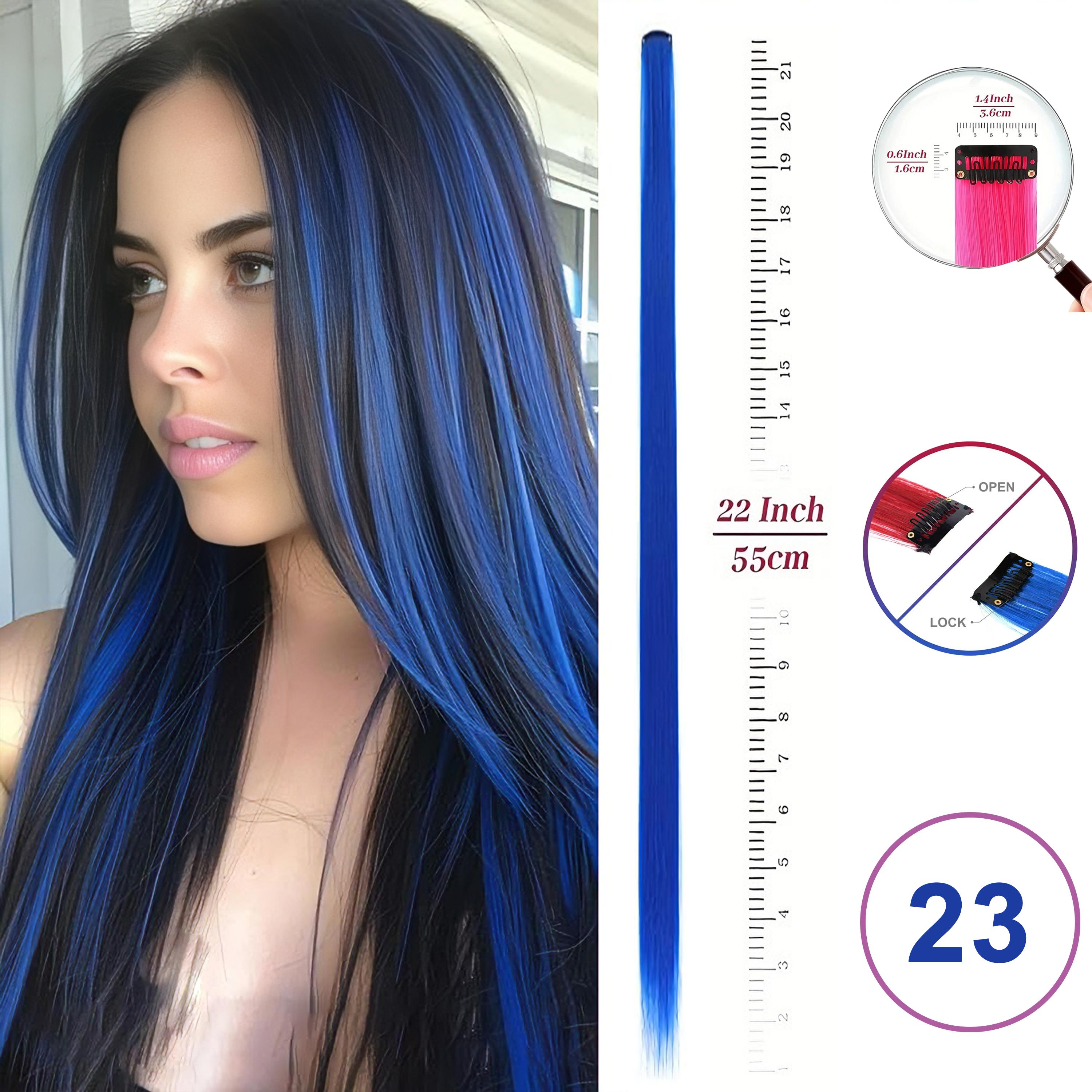 

Hair Extensions Clip in 22 Inch Colored Hair Extensions Party Highlights Long Straight Synthetic Hairpieces for Women Kids Girls 22inches&1pc