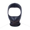 Aisile Adult Open Face Black PU Leather Hood Mask for Restraint and Punishment
