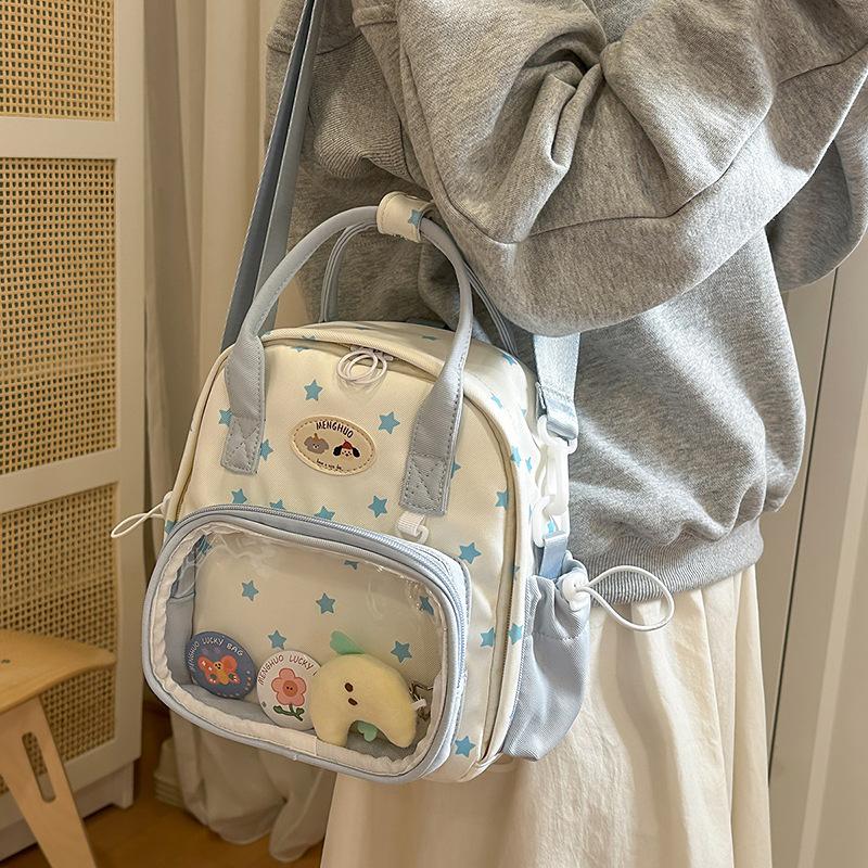 New literary polka dot small fresh simple portable small double back Japanese and Korean daily commuting shoulder backpack