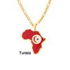 Collar con Mapa de Esmalte Africano: Colgante Geométrico de Acero de Titanio, Joyería Estilo 2022.