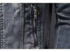 Venom Men's Retro Denim Jacket - Large Size Stand Collar Zipper for Casual Cycling & Motorcycle Wear