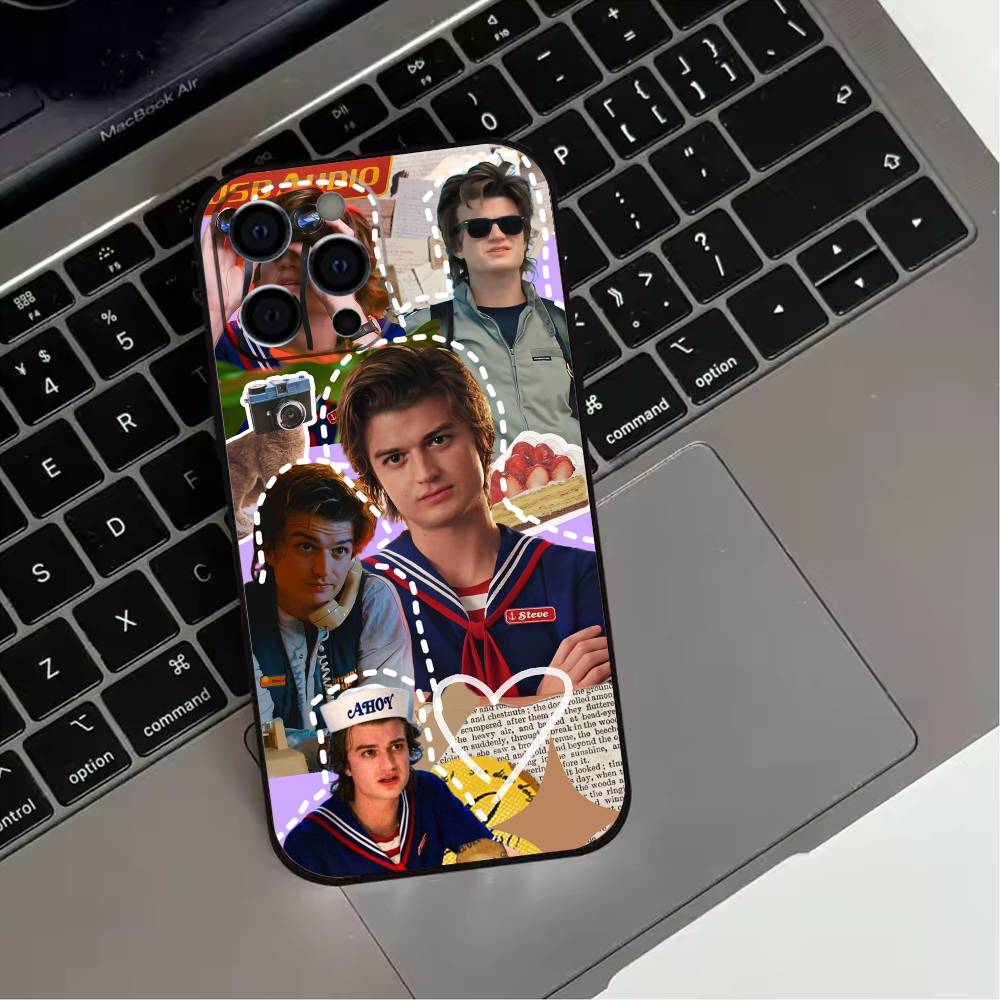 COOL S-Steve H-Harrington  Phone Case For iPhone 17,16,15,14,13,12,11 Plus,Pro Max,XS,Soft Silicone Black Cover