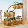 Organizator Decorativ Metalic cu 3 Nivele pentru Fructe, Legume și Gustări pe Bucătărie