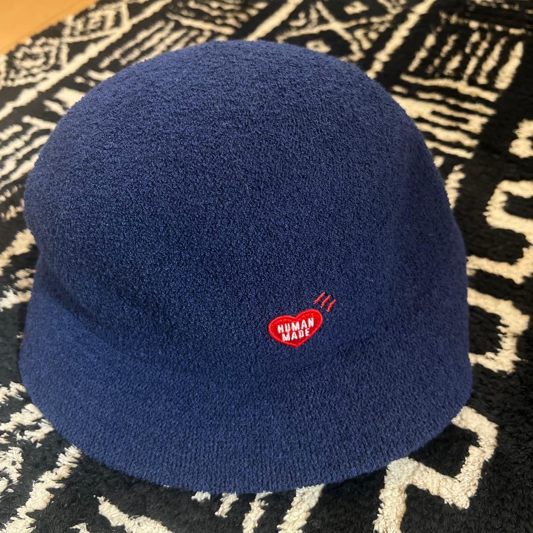Used HUMAN MADE navy bucket hat