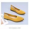 Women Pointed Toe Flat Shoes Breathable Hollow Knit Slip On Casual Soft Sole Lightweight Comfortable Walking Footwear