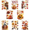 Thanksgiving Window Clings, 3D 8 Sheets Fall Window Clings Double Sided Turkey Pumpk Window Stickers for Glass Window Thanksgiving Fall Decorations