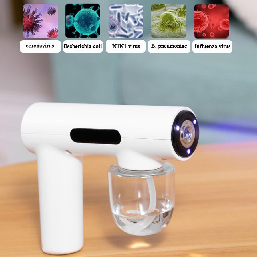 Mini-portable Charging Disinfectant Sprayer, Nano-blue Light Sterilizing Sprayer, Hand-held Powerful Sprayer, Sterilizing Agent Steam