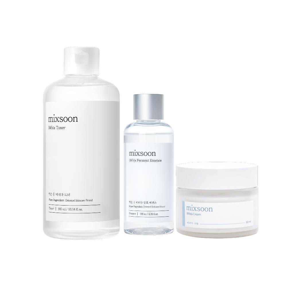MIXSOON Bifida Line Best 3 Skincare Set (Toner 300ml, Essence 100ml, Cream 50ml)