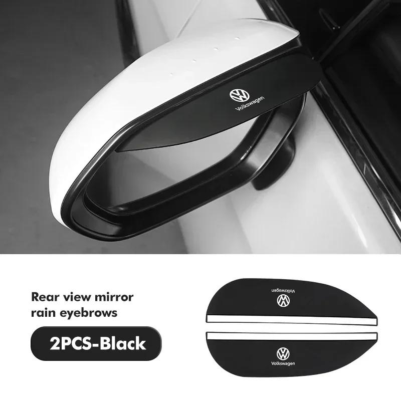 HIJK1 2pcs Car Side Rearview Mirror Rain Eyebrow Sun Visor Protector For Volkswagen VW Scirocco Jetta Beetle Golf 4 5 6 Passat Polo B5