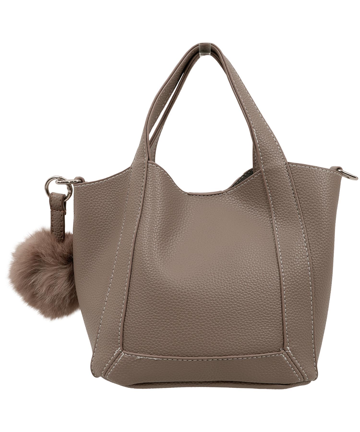 

Kobe Lettuce Square Bag with Fur Charm, Women s, Spring, Summer, Autumn, Winter, Mini Bag, Handbag, Tote Bag, Shoulder Bag [B1650], Free Size, Gray