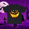 Scary Glowing Pumpkin Halloween Costume Graphic Tee Shirt, S-5XL