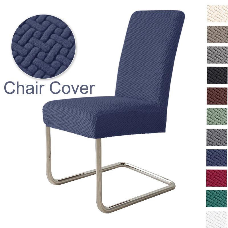 

Thick Jacquard Chair Covers T-Shaped Pattern Chair Seat Case Elastic Dining Chair Protector Office Restaurant Universal Size 1Piece