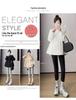 Maternity Korean Style Two-Piece: Color-Reducing, Age-Reducing Baby Doll Shirt & Long-Sleeved Sweatshirt - Plus Size, Slimming, Cover Belly.