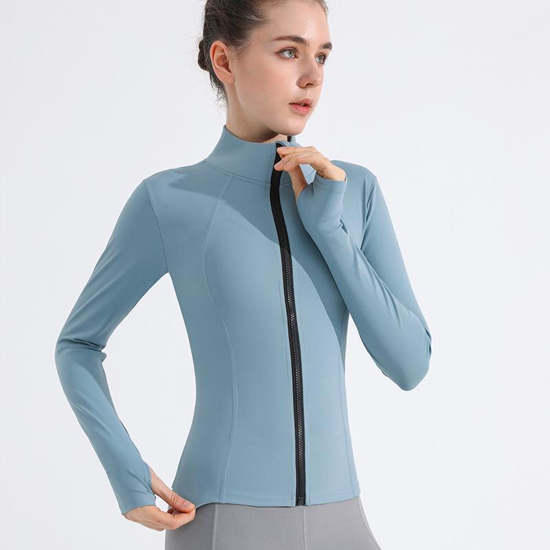 

Женская куртка для йоги Lulu облегающего кроя с длинным рукавом - быстросохнущая, со стойкой, для бега на открытом воздухе и фитнеса. XL