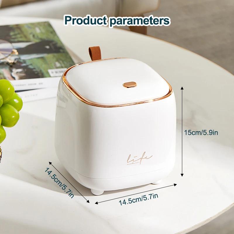 Fashion Desktop Trash Can Creative Luxury Dustbin Bin Household Mini Bedside Waste Bin Tea Table Small Garbage Bucket