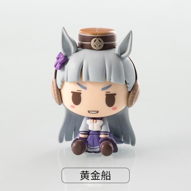 Anime Action Figure 4pcs Pretty Derby Kawaii Doll Model Tokai Teio Gold Ship Q-Version Decoration Pendant Toy Doll Children Gift