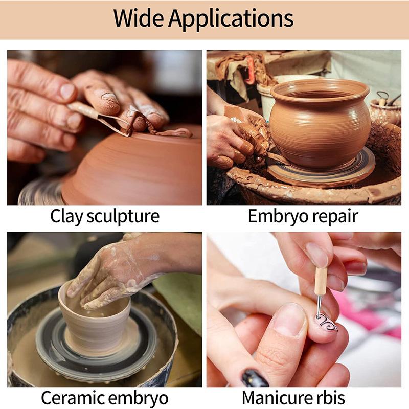 10Pcs Pottery Clay Sculpting Modeling Tool Set Double-Sided Clay Sculpture Tool Set Wooden Modeling Clay Sculpting Tools Kit