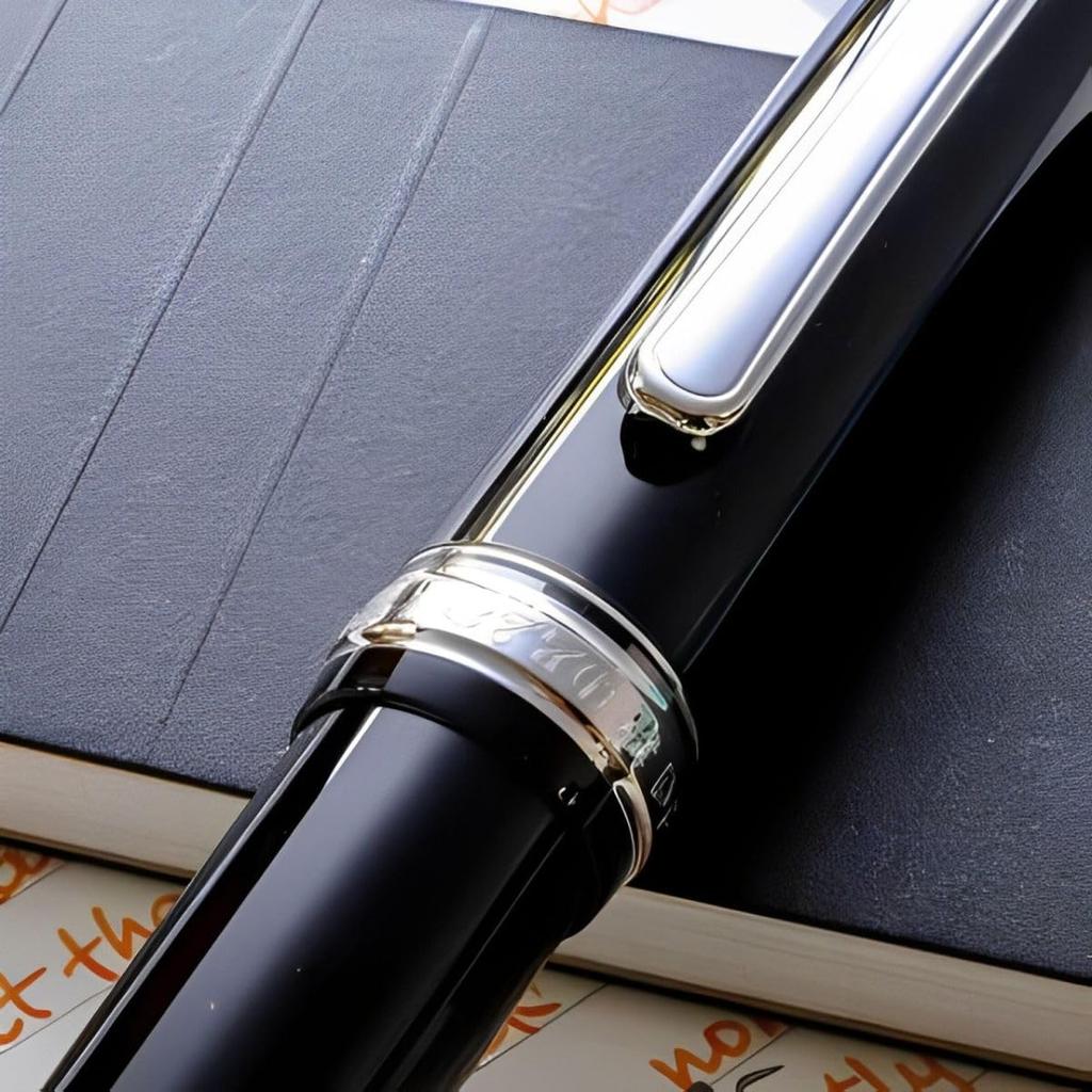 Platinum Fountain Pen Century Rhodium Black Diamond Extra Fine Point #3776 PNB-18000CR #7-1