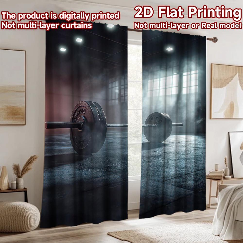 2D flat Photography Backdrop Popular Backdrop Dark Gym Barbell Scene 100% Polyester Birthday Party Use for Bedroom wall