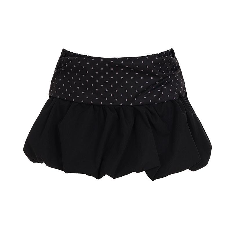 French Sweet & Spicy Polka Dot High-Waisted Tulip Hem Skirt