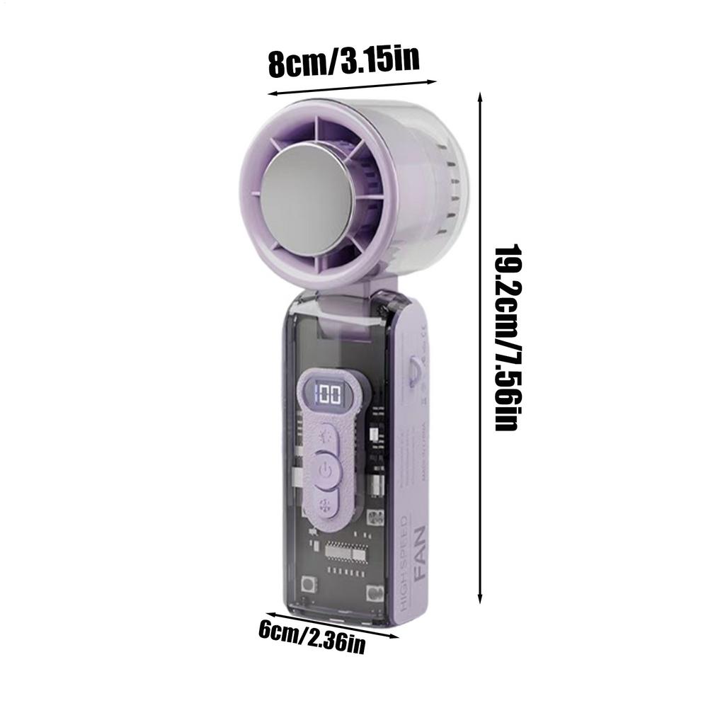 

Portable Handheld Fan Led Light Rechargeable Handheld Fan Cooling Bladeless Ventilador Device For Beach Adults Camping Kids фіолетовий