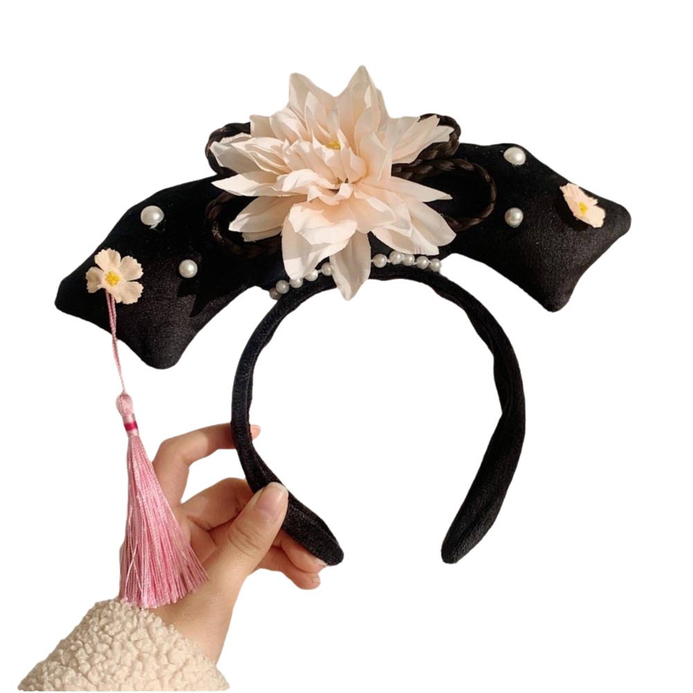 Pearl Hanfu Hair Hoop Cloth Chinese Style Headband Traditional Ancient Style Headwear  Festival