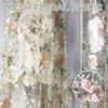 100*130cm Exquiste Rose Flower Embroidery Lace Fabric Soft Tulle Mesh Floral Fabric For Sewing Wedding Dress Cheongsam Garment