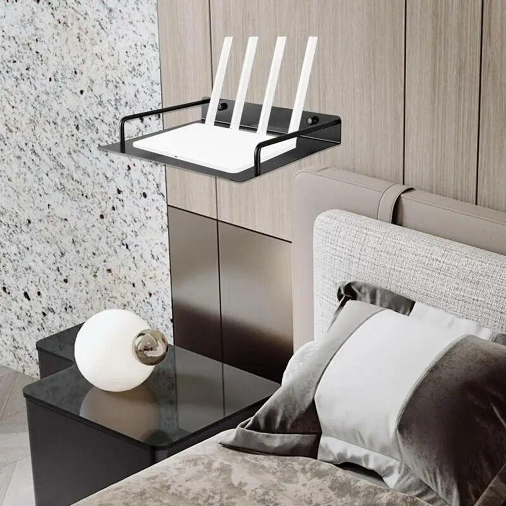 Black/Silver Router Stand Single-Layer Storage Shelf Bracket TV Set Top Box Support Rack  Home