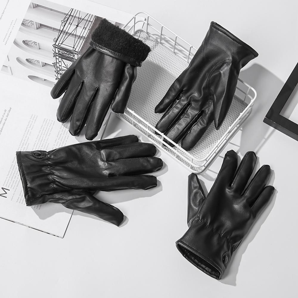 Winter Gothic Punk Thermal Warm Black Gloves Touchscreen Anti Slip Mittens Windproof Gloves